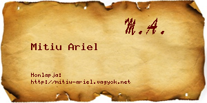 Mitiu Ariel névjegykártya